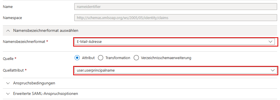 Dialog „Anspruch verwalten